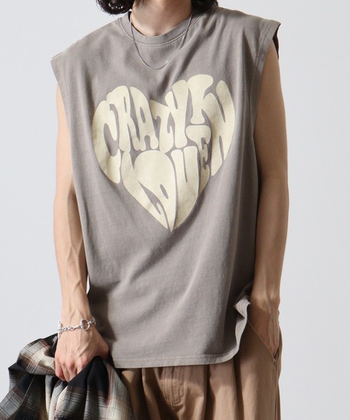 FUNALIVE（ファンアライブ）の「天竺 ﾋﾟｸﾞﾒﾝﾄ ﾌﾟﾘﾝﾄﾉｰｽﾘｰﾌﾞ（タンクトップ・メンズ・ブラック系2/ブラック系1/ブラウン系3/ブラウン系2/ブラウン系1/ブラック系3・XL/L/M）」の18枚目の写真