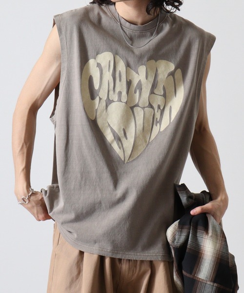 FUNALIVE（ファンアライブ）の「天竺 ﾋﾟｸﾞﾒﾝﾄ ﾌﾟﾘﾝﾄﾉｰｽﾘｰﾌﾞ（タンクトップ・メンズ・ブラック系2/ブラック系1/ブラウン系3/ブラウン系2/ブラウン系1/ブラック系3・XL/L/M）」の19枚目の写真