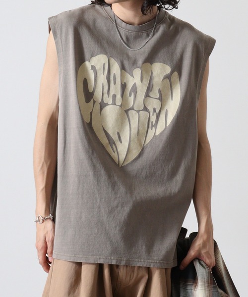 FUNALIVE（ファンアライブ）の「天竺 ﾋﾟｸﾞﾒﾝﾄ ﾌﾟﾘﾝﾄﾉｰｽﾘｰﾌﾞ（タンクトップ・メンズ・ブラック系2/ブラック系1/ブラウン系3/ブラウン系2/ブラウン系1/ブラック系3・XL/L/M）」の20枚目の写真