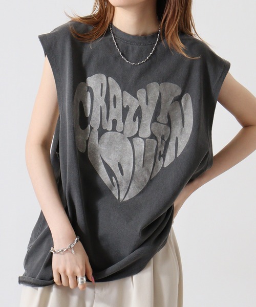 FUNALIVE（ファンアライブ）の「天竺 ﾋﾟｸﾞﾒﾝﾄ ﾌﾟﾘﾝﾄﾉｰｽﾘｰﾌﾞ（タンクトップ・メンズ・ブラック系2/ブラック系1/ブラウン系3/ブラウン系2/ブラウン系1/ブラック系3・XL/L/M）」の22枚目の写真