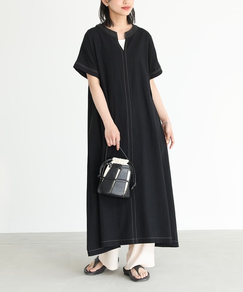 n'OrLABEL（ノアールレーベル）の「『スキッパーデザインフレアワンピース』（ワンピース・レディース・ブラック/ブルー/ダークオレンジ・1/2）」の17枚目の写真