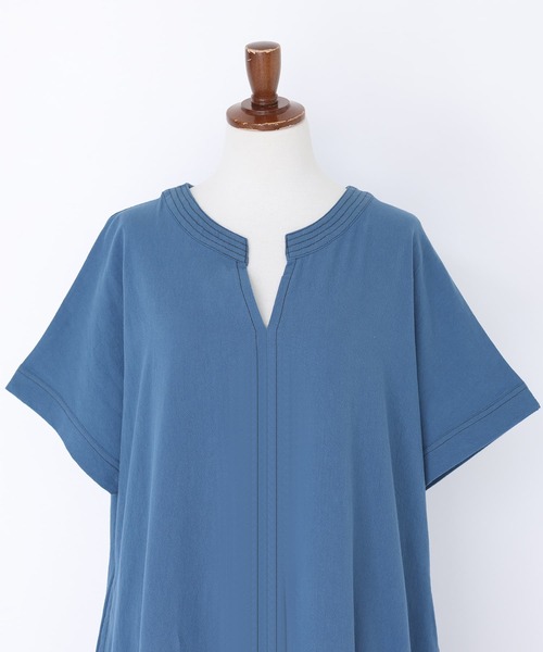 n'OrLABEL（ノアールレーベル）の「『スキッパーデザインフレアワンピース』（ワンピース・レディース・ブラック/ブルー/ダークオレンジ・1/2）」の8枚目の写真