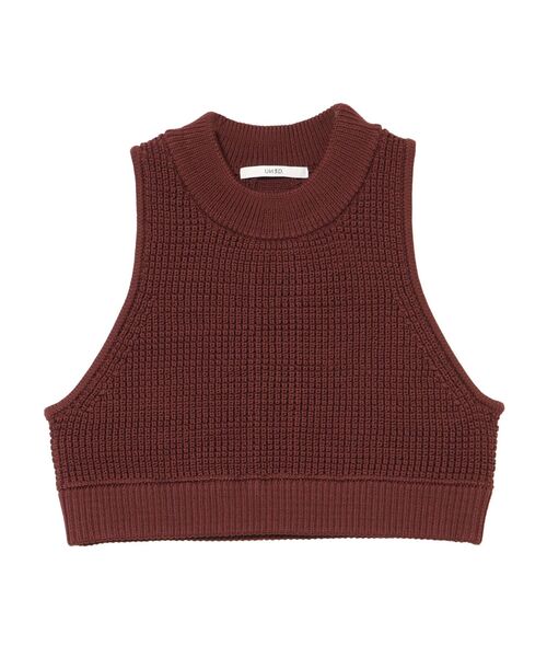 UN3D.（アンスリード）の「WAFFLE SHORT KNIT VEST / ワッフルショートニットベスト（ニット/セーター・レディース・ブラウン/グレー/ブラック・FREE）」の4枚目の写真