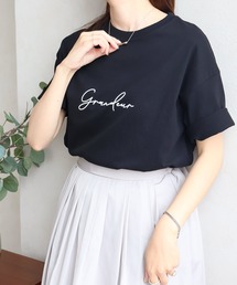 grandeur筆記体ロゴ半袖Tシャツ　コットン100%