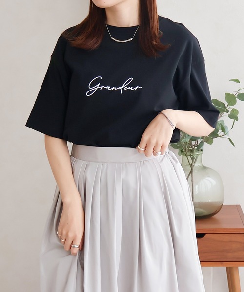 Social GIRL(ソーシャルガール)の「grandeur筆記体ロゴ半袖Tシャツ コットン100%(Tシャツ/カットソー・レディース・ブルー/ブラック/ホワイト・L/M)」の18枚目の写真