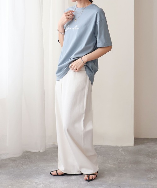Social GIRL(ソーシャルガール)の「grandeur筆記体ロゴ半袖Tシャツ コットン100%(Tシャツ/カットソー・レディース・ブルー/ブラック/ホワイト・L/M)」の10枚目の写真