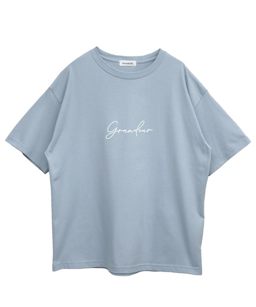 Social GIRL(ソーシャルガール)の「grandeur筆記体ロゴ半袖Tシャツ コットン100%(Tシャツ/カットソー・レディース・ブルー/ブラック/ホワイト・L/M)」の15枚目の写真