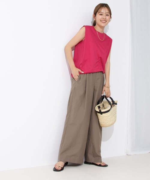 NOLLEY’S（ノーリーズ）の「タックノースリーブプルオーバーカットソー（Tシャツ/カットソー・レディース・ホワイト/ピンク/ブルー/ベージュ/ブラック・38/36）」の19枚目の写真