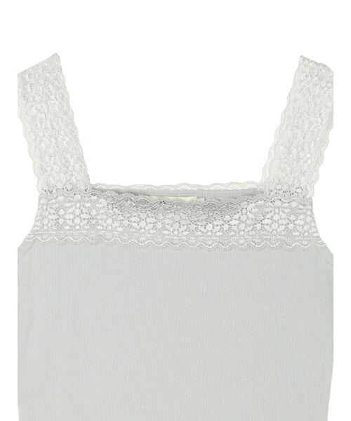 earth music&ecology（アースミュージックアンドエコロジー）の「レーススクエアキャミソール（インナーウェア/肌着・レディース・アイボリー/ブラック/ライトイエロー/ミント・S/M）」の11枚目の写真
