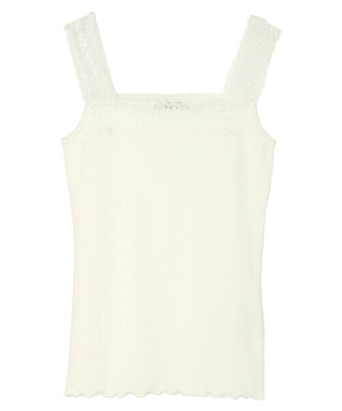 earth music&ecology（アースミュージックアンドエコロジー）の「レーススクエアキャミソール（インナーウェア/肌着・レディース・アイボリー/ブラック/ライトイエロー/ミント・S/M）」の16枚目の写真