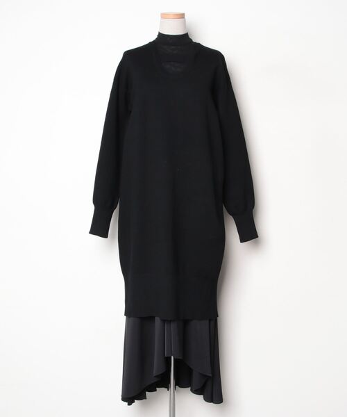 UN3D. ビスチェレイヤードワンピースブラックアンスリードセットアップ