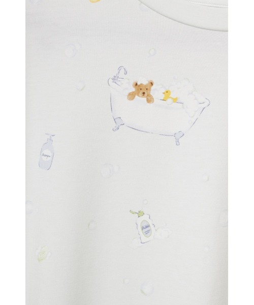 ジェラピケ　上下セット　バスタイム柄 gelato pique（ジェラートピケ）の「バスタイム柄Tシャツ
