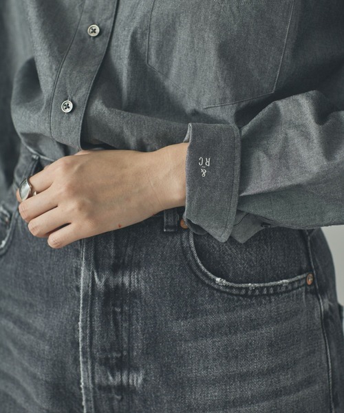 02302-10 カレンソロジー ビッグシャツ ブラウス ブラウン 茶色 ロゴ