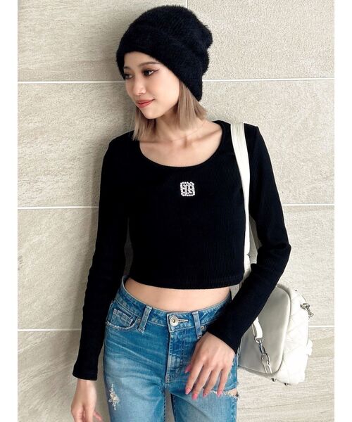 GYDA（ジェイダ）の「Symmetry GYDAシャギーニットCAP（ニットキャップ/ビーニー・レディース・ブラック/オフホワイト・FREE）」の13枚目の写真