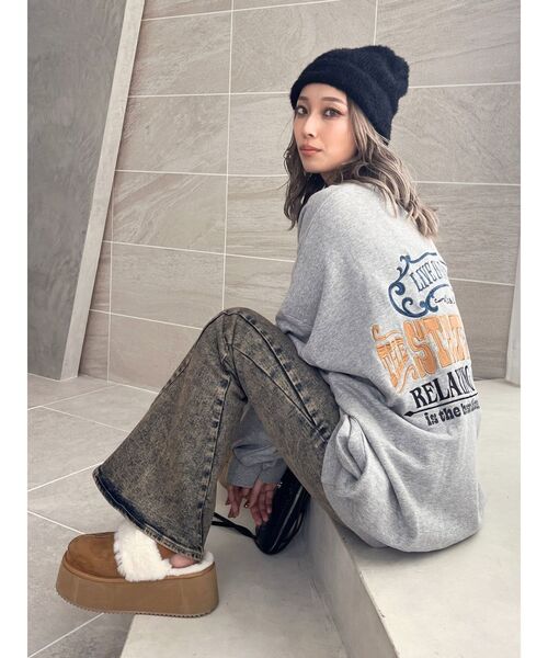 GYDA（ジェイダ）の「Symmetry GYDAシャギーニットCAP（ニットキャップ/ビーニー・レディース・ブラック/オフホワイト・FREE）」の19枚目の写真