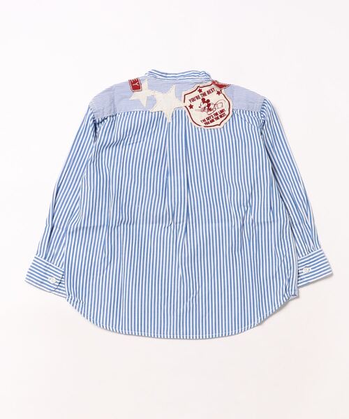 DENIM DUNGAREE（デニムダンガリー）の「London Striped MICKEY Remake Shirt（シャツ/ブラウス・キッズ・ネイビー・110/120）」の2枚目の写真