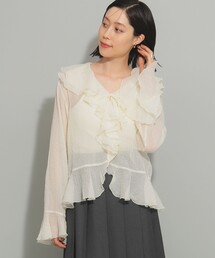 Ray BEAMS | シアー ラッフル ブラウス(シャツ/ブラウス)