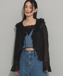 Ray BEAMS | シアー ラッフル ブラウス(シャツ/ブラウス)