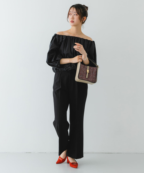 RODE SKO(ロデスコ)の「ツイードショルダーバッグ(ショルダーバッグ・レディース・レッド/ブラック・ONE)」の3枚目の写真