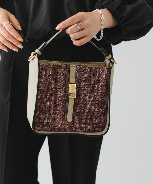 RODE SKO(ロデスコ)の「ツイードショルダーバッグ(ショルダーバッグ・レディース・レッド/ブラック・ONE)」の4枚目の写真