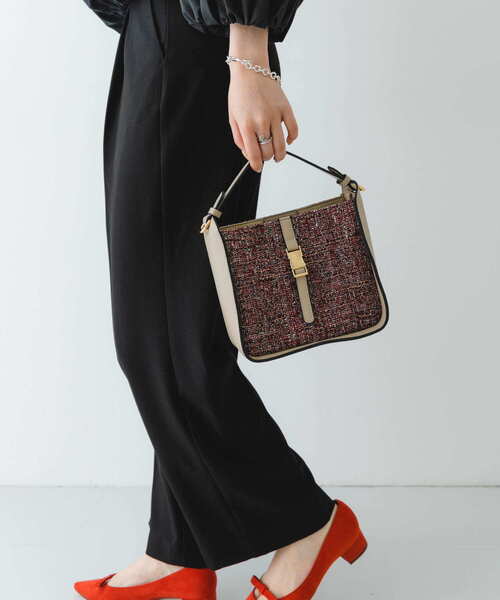RODE SKO(ロデスコ)の「ツイードショルダーバッグ(ショルダーバッグ・レディース・レッド/ブラック・ONE)」の5枚目の写真