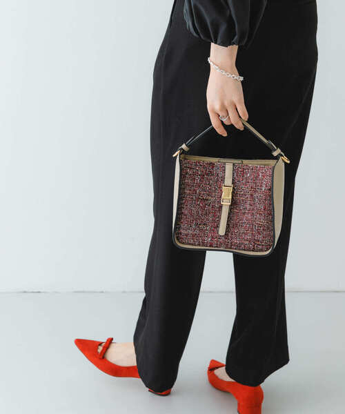 RODE SKO(ロデスコ)の「ツイードショルダーバッグ(ショルダーバッグ・レディース・レッド/ブラック・ONE)」の6枚目の写真