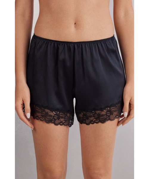 セール】シルク＆レース ショートパンツ（ルームウェア/パジャマ