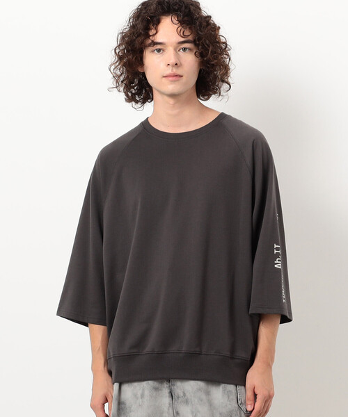 メッセージプリント６分袖プルオーバー（Tシャツ/カットソー）｜Purple&Yellow（パープルアンドイエロー）