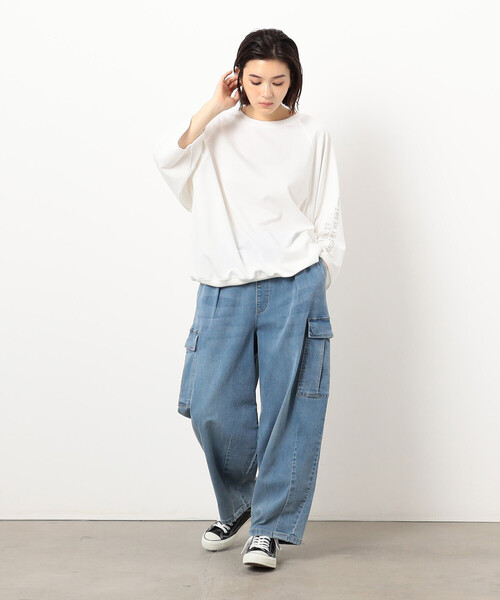 Purple&Yellow(パープルアンドイエロー)の「メッセージプリント6分袖プルオーバー(Tシャツ/カットソー・メンズ・チャコール/パープル/ホワイト・SMALL/MEDIUM/LARGE)」の6枚目の写真