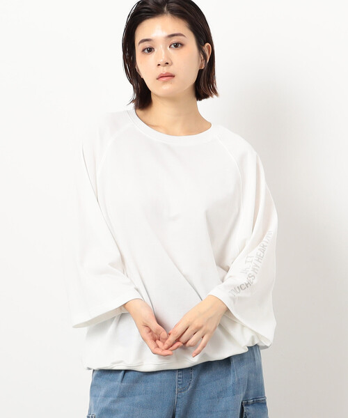 Purple&Yellow(パープルアンドイエロー)の「メッセージプリント6分袖プルオーバー(Tシャツ/カットソー・メンズ・チャコール/パープル/ホワイト・SMALL/MEDIUM/LARGE)」の7枚目の写真
