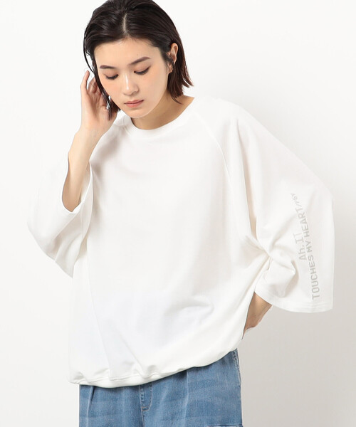 Purple&Yellow(パープルアンドイエロー)の「メッセージプリント6分袖プルオーバー(Tシャツ/カットソー・メンズ・チャコール/パープル/ホワイト・SMALL/MEDIUM/LARGE)」の8枚目の写真