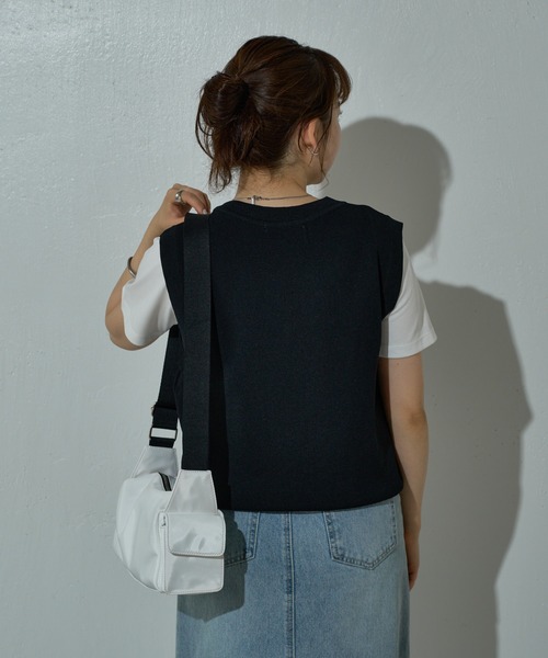 COLONY 2139(コロニートゥーワンスリーナイン)の「ナイロンサイドポケットバッグ(ショルダーバッグ・レディース・ホワイト/ブラック・FREE)」の6枚目の写真