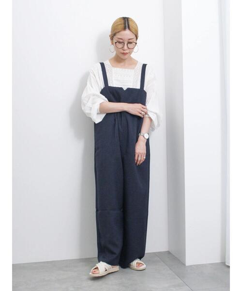 Samansa Mos2 blue(サマンサモスモスブルー)の「【Made in India】レースピンタックブラウス(シャツ/ブラウス・レディース・パープル/チャコールグレー/オフホワイト・F)」の9枚目の写真