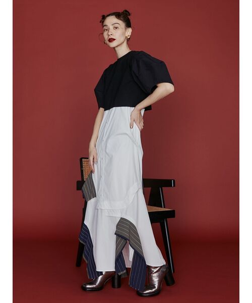 UN3D.（アンスリード）の「LAYER PARTS SHIRT CAMI-OP / レイヤーパーツシャツキャミワンピース（シャツワンピース・レディース・ブラック/ホワイト/その他1・36/38）」の10枚目の写真