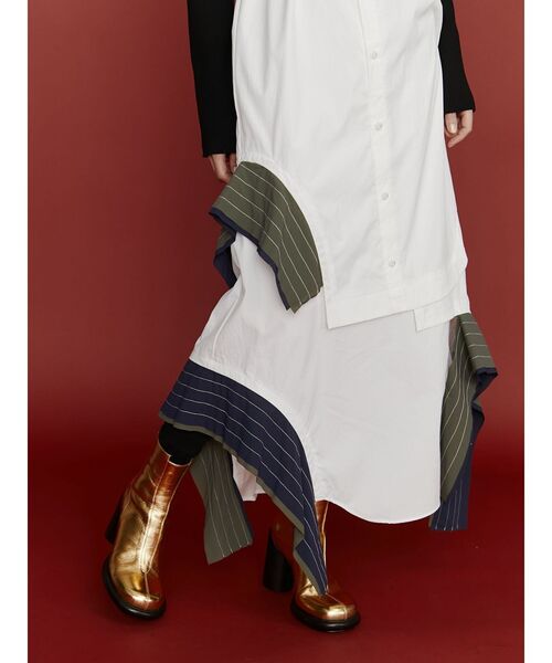 UN3D.（アンスリード）の「LAYER PARTS SHIRT CAMI-OP / レイヤーパーツシャツキャミワンピース（シャツワンピース・レディース・ブラック/ホワイト/その他1・36/38）」の15枚目の写真