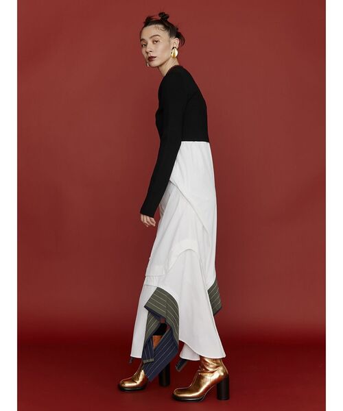 UN3D.（アンスリード）の「LAYER PARTS SHIRT CAMI-OP / レイヤーパーツシャツキャミワンピース（シャツワンピース・レディース・ブラック/ホワイト/その他1・36/38）」の21枚目の写真