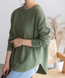 NAVY ワッフルロンT 長袖