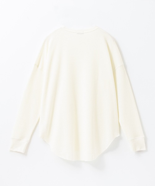 NAVY(ネイビー)の「NAVY ワッフルロンT 長袖(Tシャツ/カットソー・レディース・杢グレー/オフホワイト/スミクロ/オリーブ・フリー)」の18枚目の写真