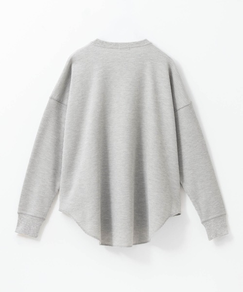 NAVY(ネイビー)の「NAVY ワッフルロンT 長袖(Tシャツ/カットソー・レディース・杢グレー/オフホワイト/スミクロ/オリーブ・フリー)」の14枚目の写真