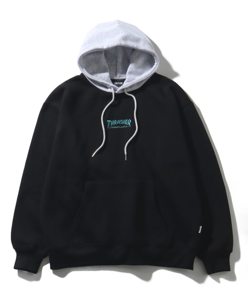 THRASHER(スラッシャー)の「【THRASHER/スラッシャー】裏起毛 ロゴ刺繍 プルオーバー スウェット パーカー(パーカー・メンズ・ホワイト系その他/ブラック/アッシュグレー/ブラック系その他/グリーン/ネイビー/ホワイト/アイボリー/グレー系その他/ブラウン・M/L/XL)」の4枚目の写真