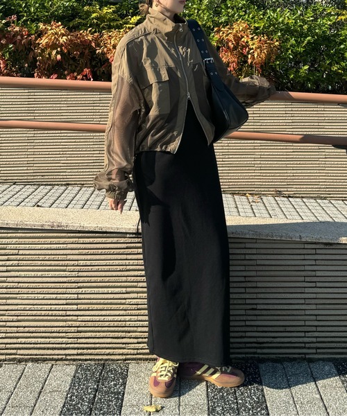 y/m by misato（イムバイミサト）の「メッシュ切替ルーズブルゾン（ブルゾン・レディース・ブラック/カーキ・FREE）」の9枚目の写真