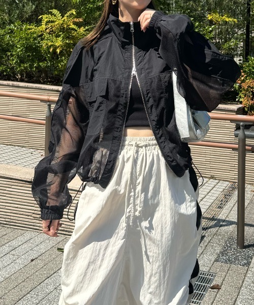 y/m by misato（イムバイミサト）の「メッシュ切替ルーズブルゾン（ブルゾン・レディース・ブラック/カーキ・FREE）」の17枚目の写真