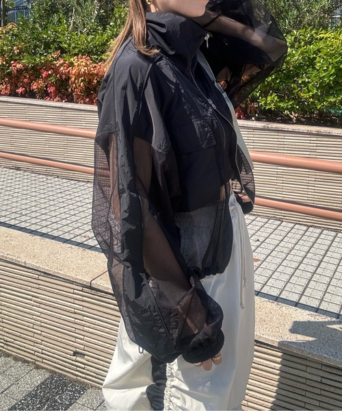 y/m by misato（イムバイミサト）の「メッシュ切替ルーズブルゾン（ブルゾン・レディース・ブラック/カーキ・FREE）」の19枚目の写真