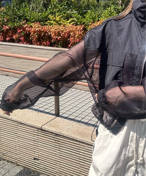 y/m by misato（イムバイミサト）の「メッシュ切替ルーズブルゾン（ブルゾン・レディース・ブラック/カーキ・FREE）」の21枚目の写真