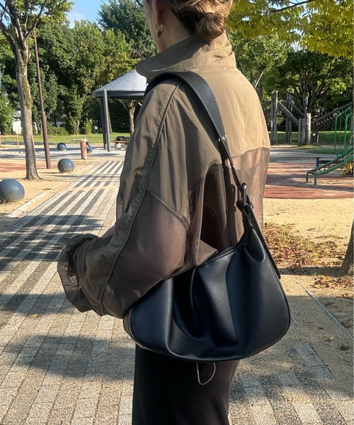 y/m by misato（イムバイミサト）の「メッシュ切替ルーズブルゾン（ブルゾン・レディース・ブラック/カーキ・FREE）」の7枚目の写真