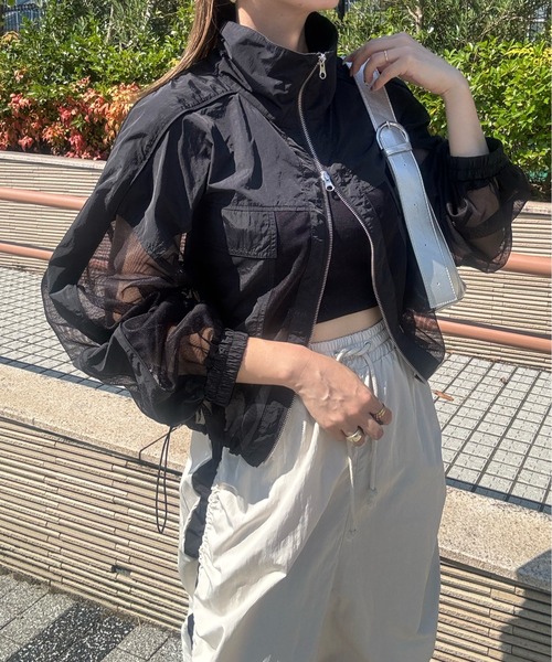 y/m by misato（イムバイミサト）の「メッシュ切替ルーズブルゾン（ブルゾン・レディース・ブラック/カーキ・FREE）」の15枚目の写真