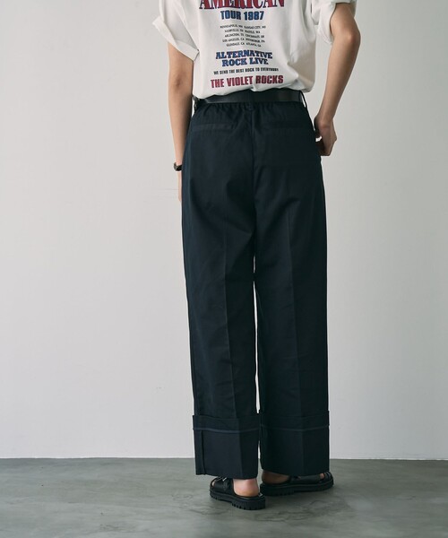 coen（コーエン）の「ロールアップチノワイドパンツ（チノパンツ・レディース・ベージュ/ネイビー・M/L）」の12枚目の写真