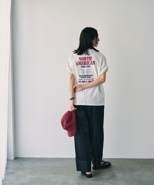 coen（コーエン）の「ロールアップチノワイドパンツ（チノパンツ・レディース・ベージュ/ネイビー・M/L）」の18枚目の写真