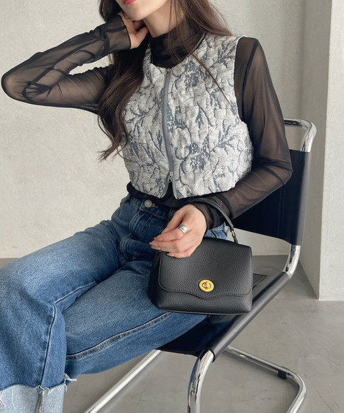 Eclat one(エクラワン)の「【Eclat one】花柄 ふくれジャガード フロント ジップ ベスト 《セットアップ可能》(ベスト・レディース・ホワイト/ブルー/ブラック・FREE)」の19枚目の写真