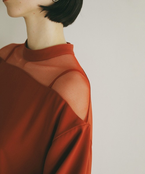 ワンピース macoBalloon Sleeve Flare One-piece MANOF（マノフ）の「SHOLDER MESH FLARE ONE PIECE（ワンピース